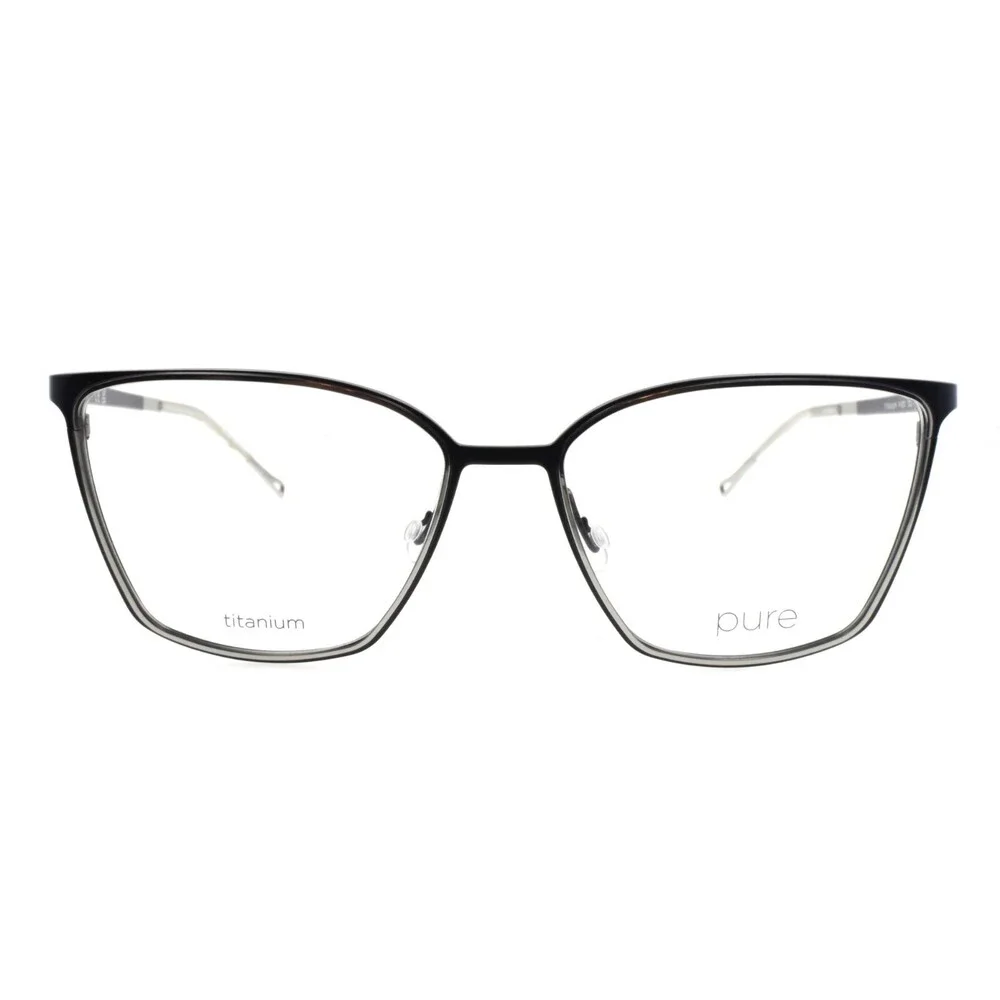 Pur Women's Black Metal Cat-Eye Glasses